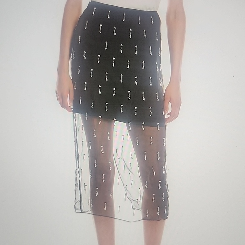 CINQ A SEPT CRYSTAL TEARDROP MARTA SKIRT SIZE 2